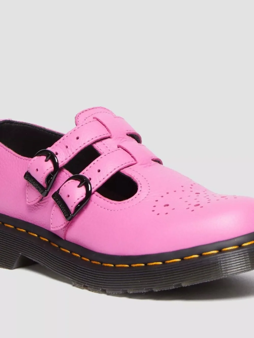 Dr. Martens Pink Double-Strap Mary Jane Platform Shoes Size 6